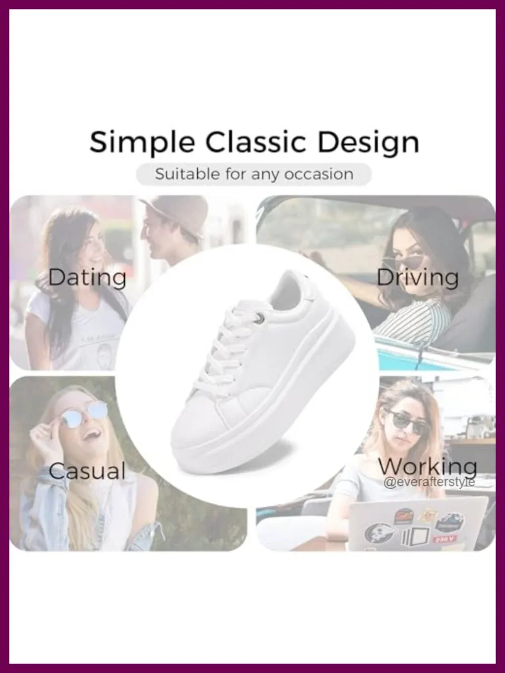 LUCKY STEP Women's Platform Fashion Sneakers Thick Sole